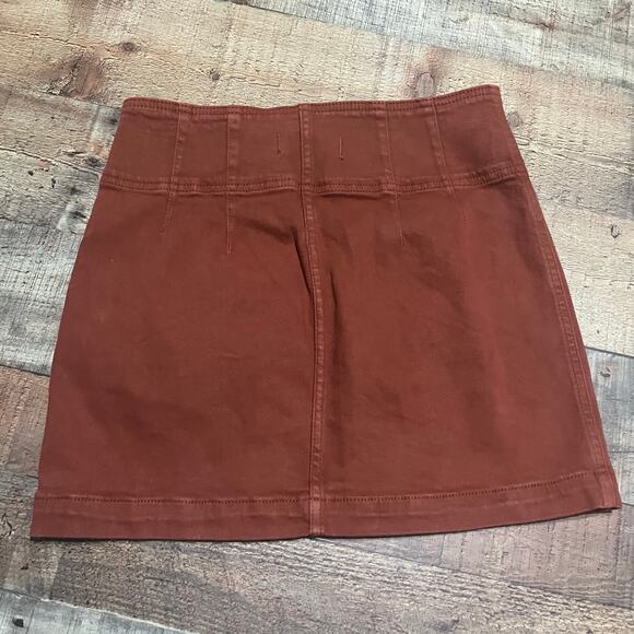We the Free | Free People Women's Orange Zip Up Boho Festival Mini Skirt Sz 28 - Picture 6 of 6